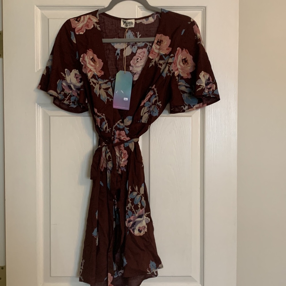 NWT Show Me Your Mumu floral wrap dress, size medium